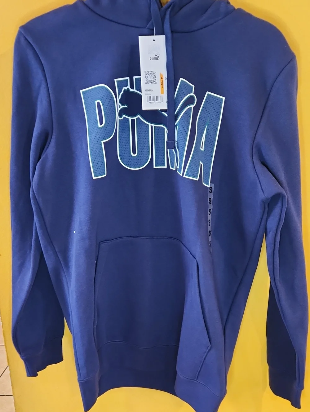 Puma Royal Blue Pullover Hoodie with Light Blue Logo